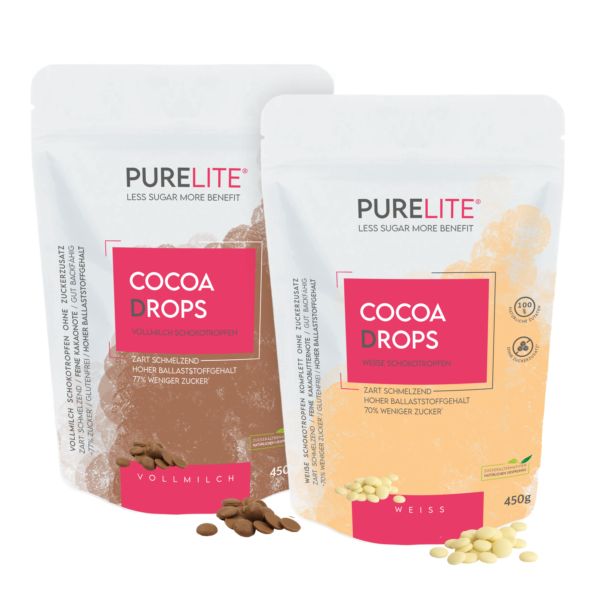 BUNDLE COCOA DROPS 1 x Vollmilch + 1 x Weiss 